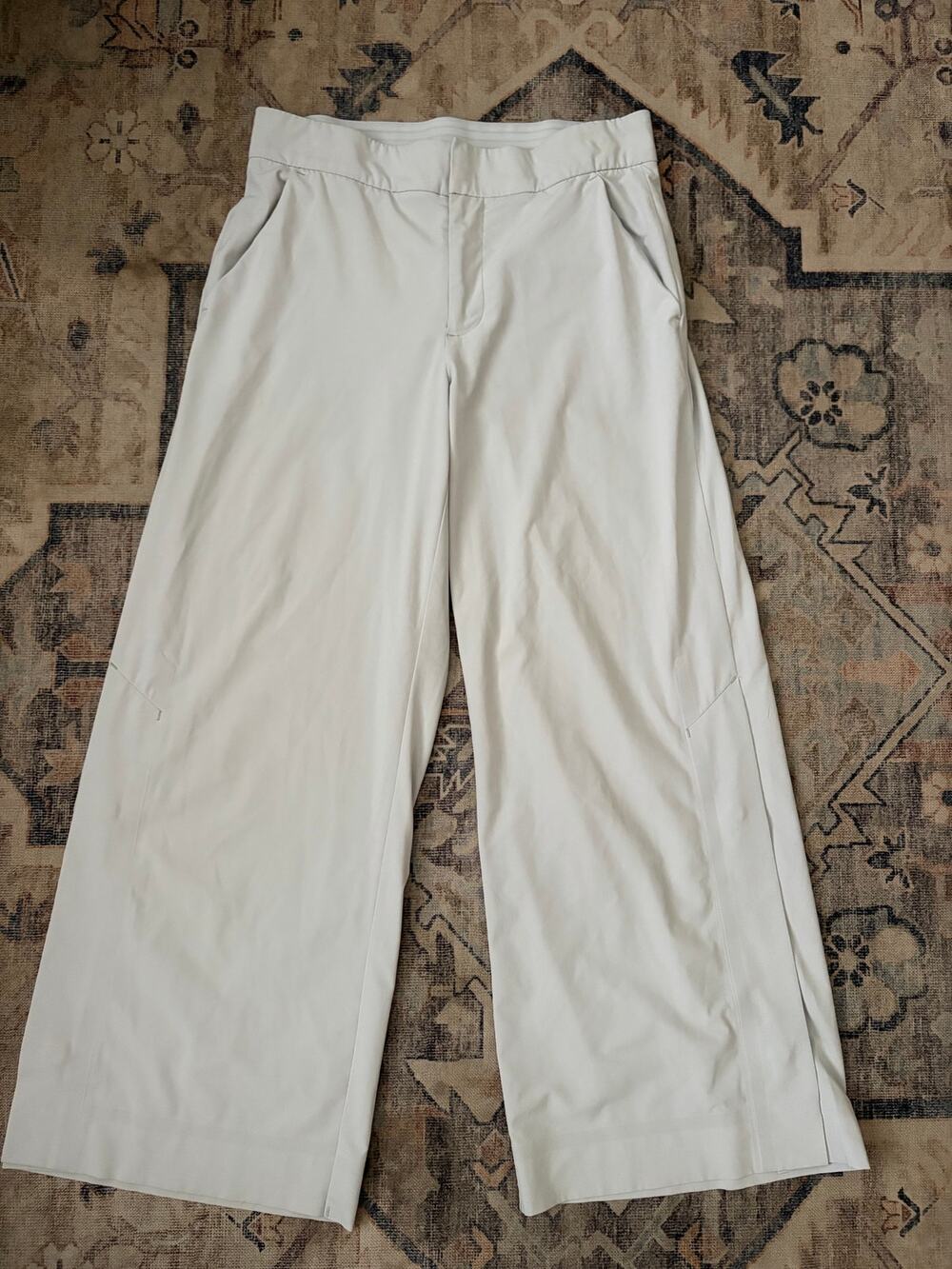 Athleta Tribeca Wide Leg Snap Split Crop Pants Womens 2 Stretch Travel